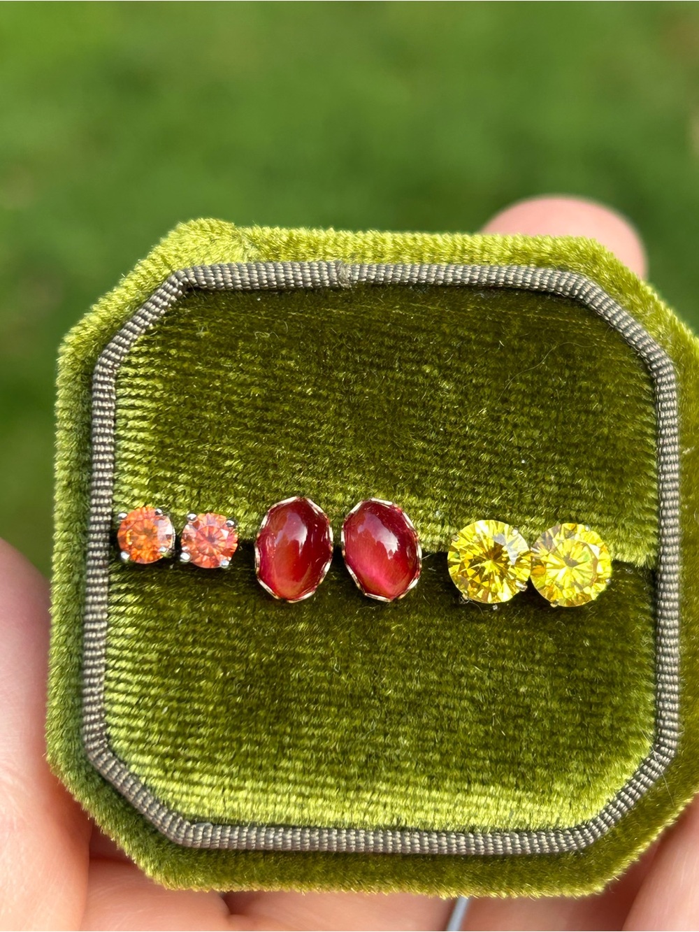Fine earring lot - set of 14k gold and sterling silver studs